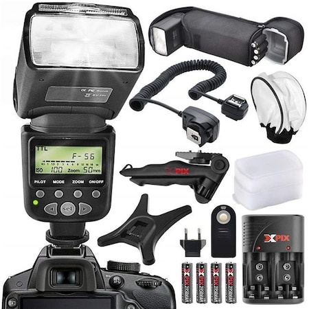 Xpix Xpix XPIX-FLASH-DF260C-KIT139-NFBA High Power Auto-Focus Digital SLR Flash with LCD for Canon DSLR Camera XPIX_FLASH_DF260C_KIT139_NFBA